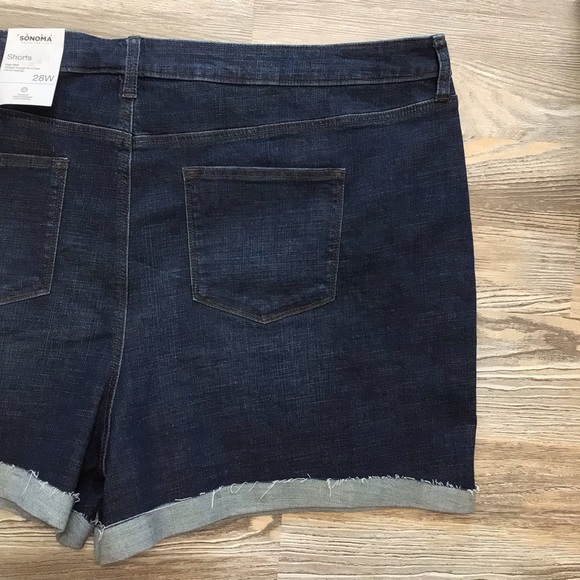Sonoma Plus Medium Wash High Rise Denim Shorts 28W NWT - Picture 6 of 11